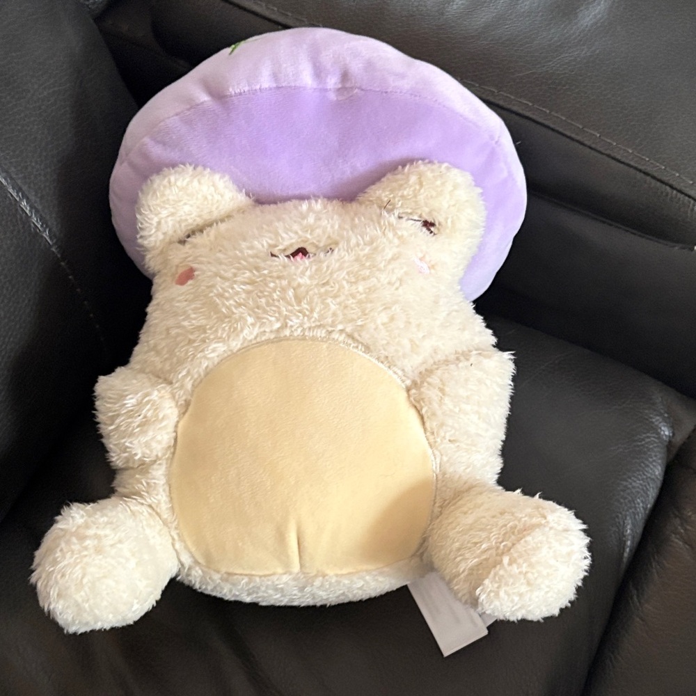 Plush Cream and Purple Stuffed Animal